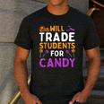 Will Trade Students For Candy Cute Halloween Costume Teacher For Men Women Kids Men's Casual T-Shirt Dark Grey