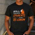 Will Trade Students For Candy Halloween Costume Teacher Men's Casual T-Shirt Dark Grey