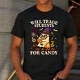 Will Trade Students For Candy Teacher Ghost Halloween Men's Casual T-Shirt Dark Grey