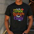 Will Trade Students For Candy Teacher Halloween Costume Men's Casual T-Shirt Dark Grey