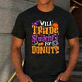 Will Trade Students For Donuts Halloween Teacher Men's Casual T-Shirt Dark Grey