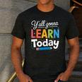 Y'All Gonna Learn Today Back To School First Day Teacher Men's Casual T-Shirt Dark Grey