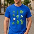 10 Types Of Cactus Succulent Teacher Chart Cactus Lover Tee Men's Casual T-Shirt Royal Blue