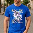 100 Days Of School Girls Teacher 100th Day Unicorn Outfit Men's Casual T-Shirt Royal Blue 100 Days Of School Girls Teacher 100th Day Unicorn Outfit Men's Casual T-Shirt Royal Blue