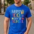 100 Days Of School Teacher And Student Men's Casual T-Shirt Royal Blue