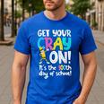 100th Day Of School Get Your Cray On Teacher Men's Casual T-Shirt Royal Blue 100th Day Of School Get Your Cray On Teacher Men's Casual T-Shirt Royal Blue