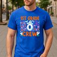 1st Grade Boo Crew First Grade Teacher Kids Happy Halloween Men's Casual T-Shirt Royal Blue