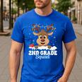 2nd Grade Teacher Christmas Second Grade Squad Reindeer Xmas For Men Women Kids Men's Casual T-Shirt Royal Blue