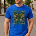 2nd Grade Teacher Student Camo Bow Back To School Men's Casual T-Shirt Royal Blue