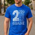 2nd Grade Typography Team 2nd Grade Teacher Back To School Men's Casual T-Shirt Royal Blue 2nd Grade Typography Team 2nd Grade Teacher Back To School Men's Casual T-Shirt Royal Blue