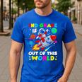2nd Grade Is Out Of This World Space Rocket Planets Teacher Men's Casual T-Shirt Royal Blue