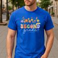 2nd Second Grade Teacher Wildflower Back To School Floral Men's Casual T-Shirt Royal Blue 2nd Second Grade Teacher Wildflower Back To School Floral Men's Casual T-Shirt Royal Blue