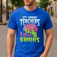3rd Grade Teachers Love Brains Zombie Teacher Halloween Men's Casual T-Shirt Royal Blue 3rd Grade Teachers Love Brains Zombie Teacher Halloween Men's Casual T-Shirt Royal Blue