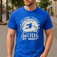 5th Grade Teacher By Day Witch By Night Halloween Men's Casual T-Shirt Royal Blue