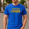 6 7 Leopard Pattern Meme Square Root 4489 Slang Math Teacher Men's Casual T-Shirt Royal Blue