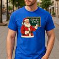 67 Teacher Christmas Santa Six Seven Meme Brainrot Math Joke Men's Casual T-Shirt Royal Blue