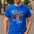 6th Grade Is My Jam Vintage 80s Boombox Teacher Student Men's Casual T-Shirt Royal Blue