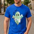 AAC Ghost Tell Me About It Speech Pathology AAC Sped Teacher Men's Casual T-Shirt Royal Blue