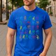 ABC Sign Language Chart Teacher Hand Letter Alphabet ASL Men's Casual T-Shirt Royal Blue ABC Sign Language Chart Teacher Hand Letter Alphabet ASL Men's Casual T-Shirt Royal Blue