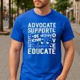 Advocate Support Accept Educate Special Education Teacher Men's Casual T-Shirt Royal Blue