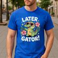 Alligator Later Gator Teacher Summer Last Day Fun Men's Casual T-Shirt Royal Blue