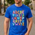 Alphabet A-Z ABC Kids Back To School Pre K Teachers Men's Casual T-Shirt Royal Blue