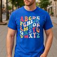 Alphabet Hi Back To School ABC Pre K Kindergarten Teacher Men's Casual T-Shirt Royal Blue Alphabet Hi Back To School ABC Pre K Kindergarten Teacher Men's Casual T-Shirt Royal Blue