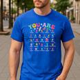 Alphabet Positive Affirmations Back To School Teacher Men's Casual T-Shirt Royal Blue Alphabet Positive Affirmations Back To School Teacher Men's Casual T-Shirt Royal Blue