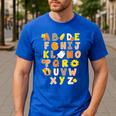 Alphabet Turkey Thanksgiving Costume Preschool Teacher Men Women Men's Casual T-Shirt Royal Blue Alphabet Turkey Thanksgiving Costume Preschool Teacher Men Women Men's Casual T-Shirt Royal Blue