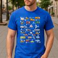 Alphabet Vehicles ABCs Learning Teachers Kids Boys Girls Men's Casual T-Shirt Royal Blue Alphabet Vehicles ABCs Learning Teachers Kids Boys Girls Men's Casual T-Shirt Royal Blue