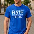 The Answer Is Hot Dog Math Teacher Student Men's Casual T-Shirt Royal Blue The Answer Is Hot Dog Math Teacher Student Men's Casual T-Shirt Royal Blue