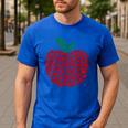 Apple Dot Pattern Art Teacher Appreciation Men Women Humor Men's Casual T-Shirt Royal Blue Apple Dot Pattern Art Teacher Appreciation Men Women Humor Men's Casual T-Shirt Royal Blue