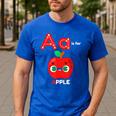 A Is For Apple Pre-K Kindergarten Teacher Student Men's Casual T-Shirt Royal Blue A Is For Apple Pre-K Kindergarten Teacher Student Men's Casual T-Shirt Royal Blue