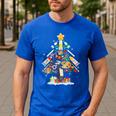 Art Christmas Tree Merry Christmas Artist Art Teacher Men's Casual T-Shirt Royal Blue Art Christmas Tree Merry Christmas Artist Art Teacher Men's Casual T-Shirt Royal Blue