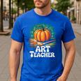 Art Teacher Pumpkin Painting Halloween Costume Men's Casual T-Shirt Royal Blue