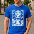 Artist Tarot Card Skeleton Painter Art Teacher Witchy Men's Casual T-Shirt Royal Blue Artist Tarot Card Skeleton Painter Art Teacher Witchy Men's Casual T-Shirt Royal Blue