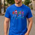ASL Christmas Buffalo Plaid Teacher American Sign Language Men's Casual T-Shirt Royal Blue ASL Christmas Buffalo Plaid Teacher American Sign Language Men's Casual T-Shirt Royal Blue