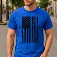 ASL Flag Sign Language Deaf ASL Teacher For Men Women Men's Casual T-Shirt Royal Blue