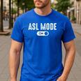 ASL Mode Sign Language Deaf ASL Teacher Men's Casual T-Shirt Royal Blue ASL Mode Sign Language Deaf ASL Teacher Men's Casual T-Shirt Royal Blue