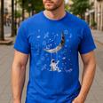 Astronaut Purple Moon Swing NASA Space Science Teacher Men's Casual T-Shirt Royal Blue