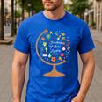 Awesome Teachers T Shirt Teaching Future Leaders Globe For Men Women Men's Casual T-Shirt Royal Blue Awesome Teachers T Shirt Teaching Future Leaders Globe For Men Women Men's Casual T-Shirt Royal Blue