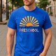 Back To School Hello Preschool For Kids Teacher Women Men's Casual T-Shirt Royal Blue Back To School Hello Preschool For Kids Teacher Women Men's Casual T-Shirt Royal Blue