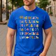 Back To School Kindergarten Teacher ABCs Animals Alphabet Men's Casual T-Shirt Royal Blue
