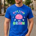 Back To School Kiss Your Brain Cute Teacher Appreciation Men's Casual T-Shirt Royal Blue Back To School Kiss Your Brain Cute Teacher Appreciation Men's Casual T-Shirt Royal Blue