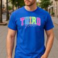 Back To School Neon Checkered Third Grade Colorful Teacher Men's Casual T-Shirt Royal Blue Back To School Neon Checkered Third Grade Colorful Teacher Men's Casual T-Shirt Royal Blue
