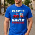 Back To School Teacher Farming Tractor Farmer Kids 100th Day Men's Casual T-Shirt Royal Blue