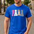 Back To School Teacher Para Preppy Checkered Para Life Men's Casual T-Shirt Royal Blue Back To School Teacher Para Preppy Checkered Para Life Men's Casual T-Shirt Royal Blue