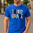 Back To School Third Grade Teacher First Day Of 3rd Grade Men's Casual T-Shirt Royal Blue Back To School Third Grade Teacher First Day Of 3rd Grade Men's Casual T-Shirt Royal Blue