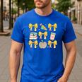 Back To School Yellow Bows Book Coffee Leopard Apple Teacher Men's Casual T-Shirt Royal Blue Back To School Yellow Bows Book Coffee Leopard Apple Teacher Men's Casual T-Shirt Royal Blue