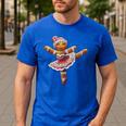 Ballet Dancer Gingerbread Christmas Dance Teacher Girl Women Men's Casual T-Shirt Royal Blue Ballet Dancer Gingerbread Christmas Dance Teacher Girl Women Men's Casual T-Shirt Royal Blue